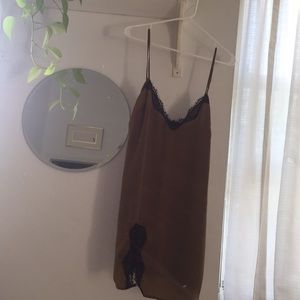 Olive green Out From Under slip dress, size M